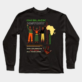 Black history month cute graphic design artwork Long Sleeve T-Shirt